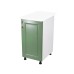 Corp inferior cu 1 Usa Zebra, Alb/MDF Verde, si blat Alb 40 x 85 x 60